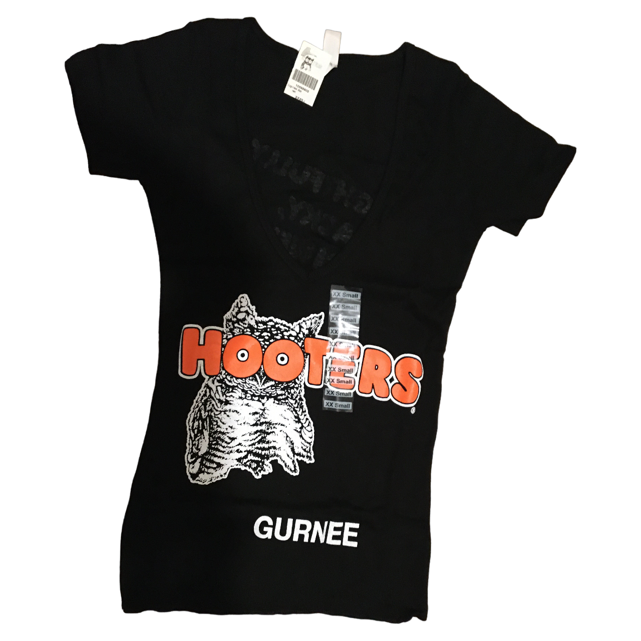 Gurnee IL Hooters Women's Outfit Black V-Neck T-Shirt