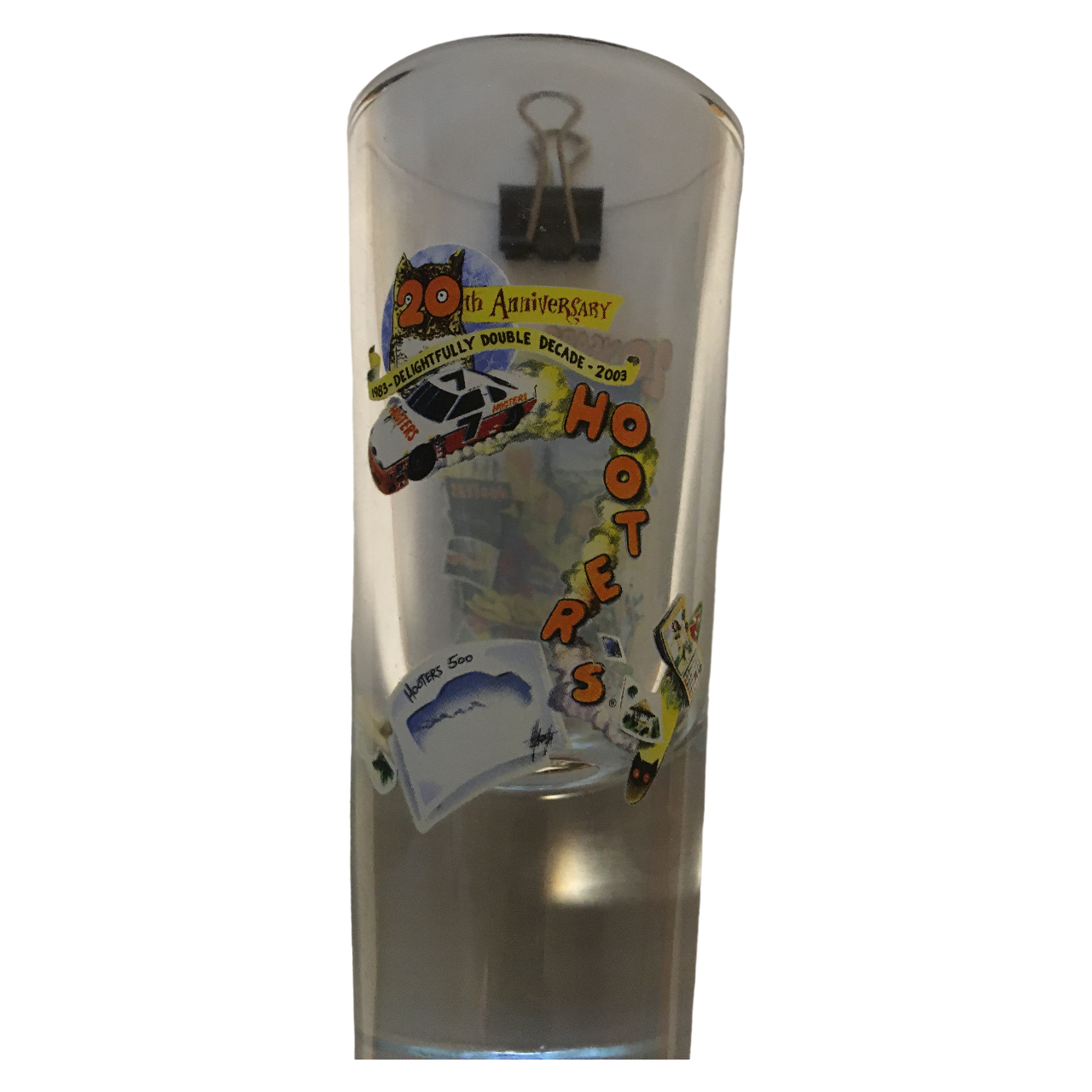 Hooters Vintage 20th Anniversary Heavy Tall Shot Glass
