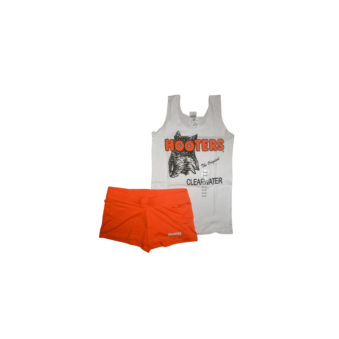 Hooters Uniform with Brown Pouch Pantyhose XL Socks