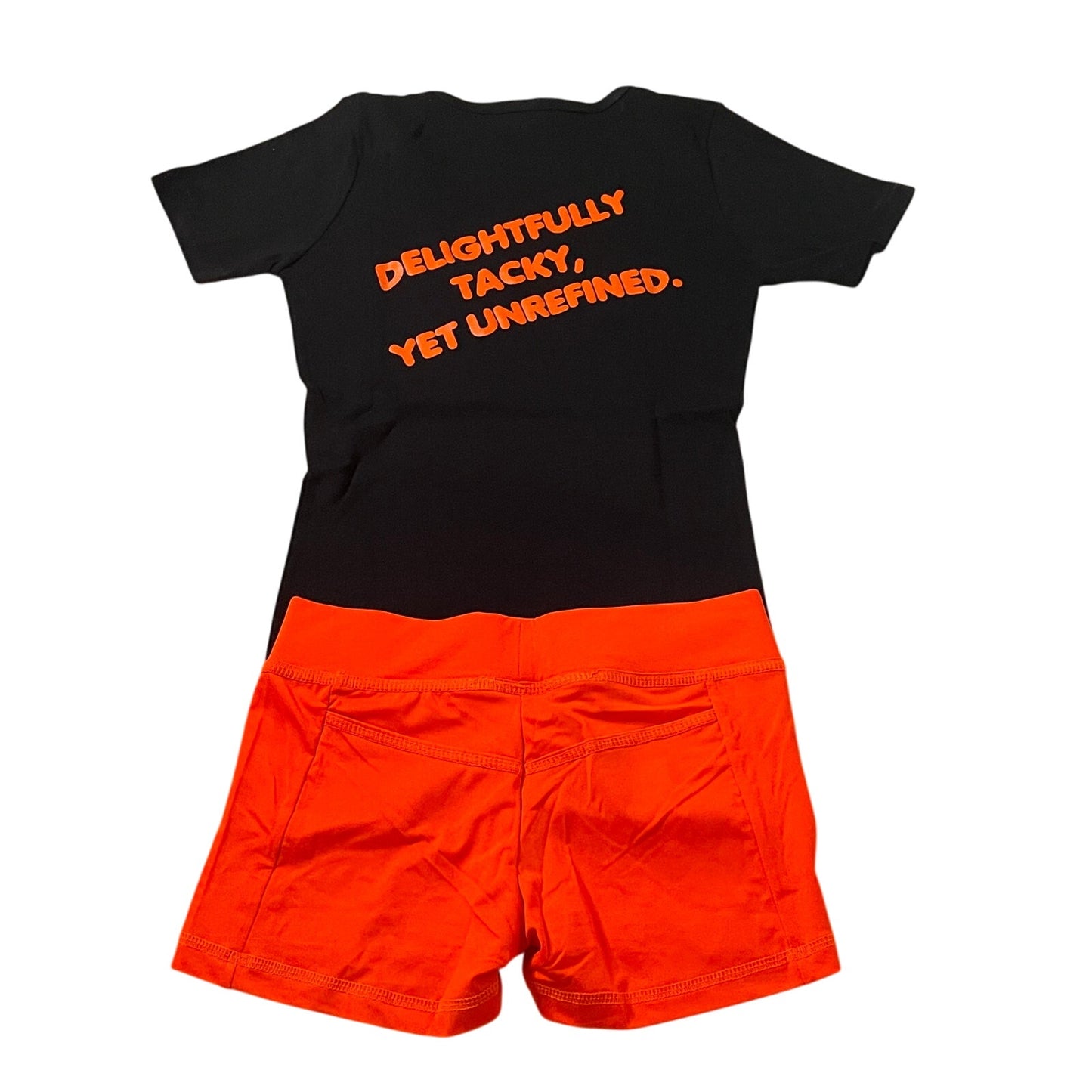New Women’s Hooters Girl Uniform V-Neck t-shirt Shorts Scrunchie Socks & Pantyhose Size Xs/Xxs
