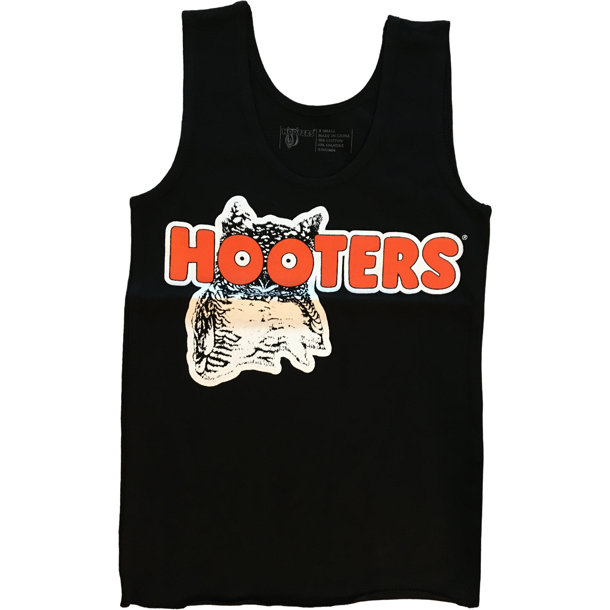 Hooters Women's Costume Spandex Black Tank Top