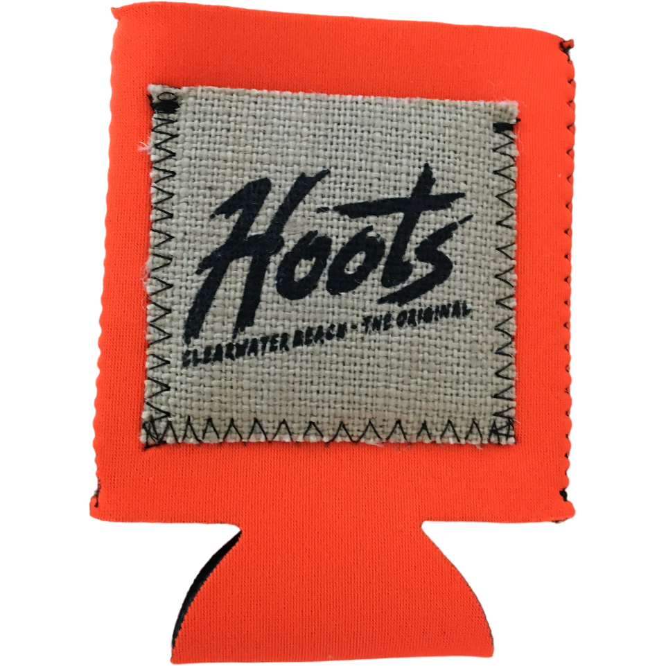 Hoots Clearwater Beach Koozie Key Ring Credit Card Holder
