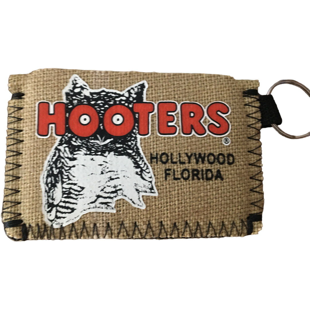 Hoots Clearwater Beach Koozie Key Ring Credit Card Holder