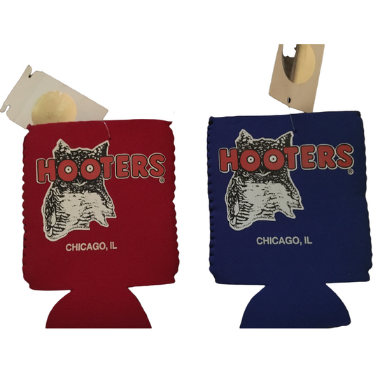 Chicago Hooters New Blue Red Can Koozies