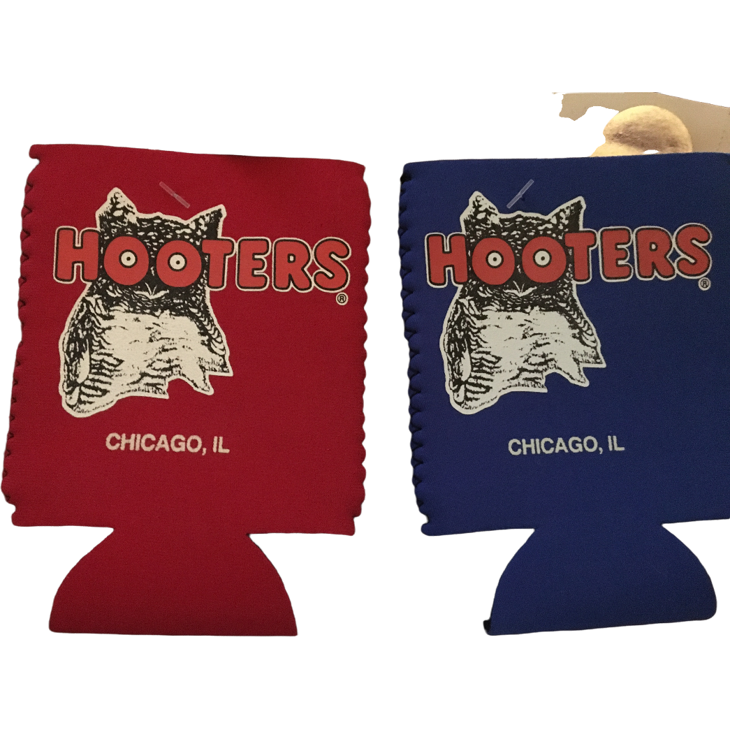 Chicago Hooters New Blue Red Can Koozies