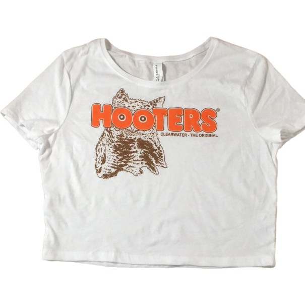 HootersTop corto blanco Clearwater para mujer