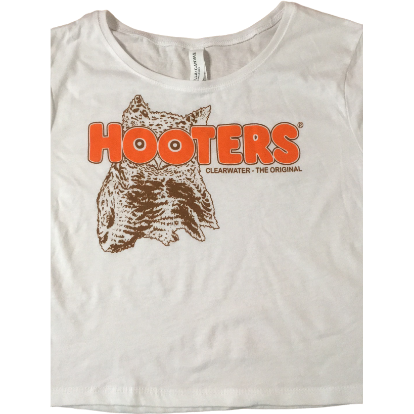 HootersTop corto blanco Clearwater para mujer