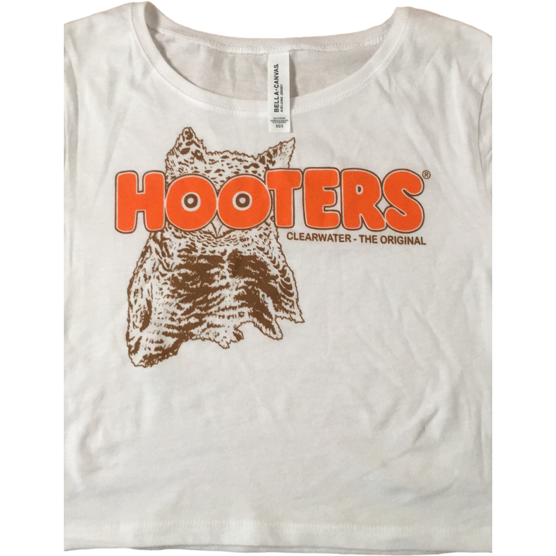 HootersTop corto blanco Clearwater para mujer