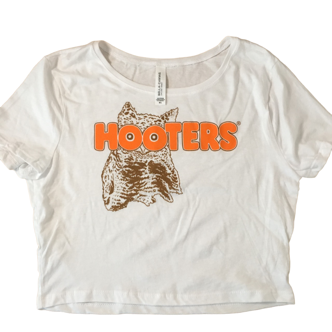 HootersTop corto blanco Clearwater para mujer