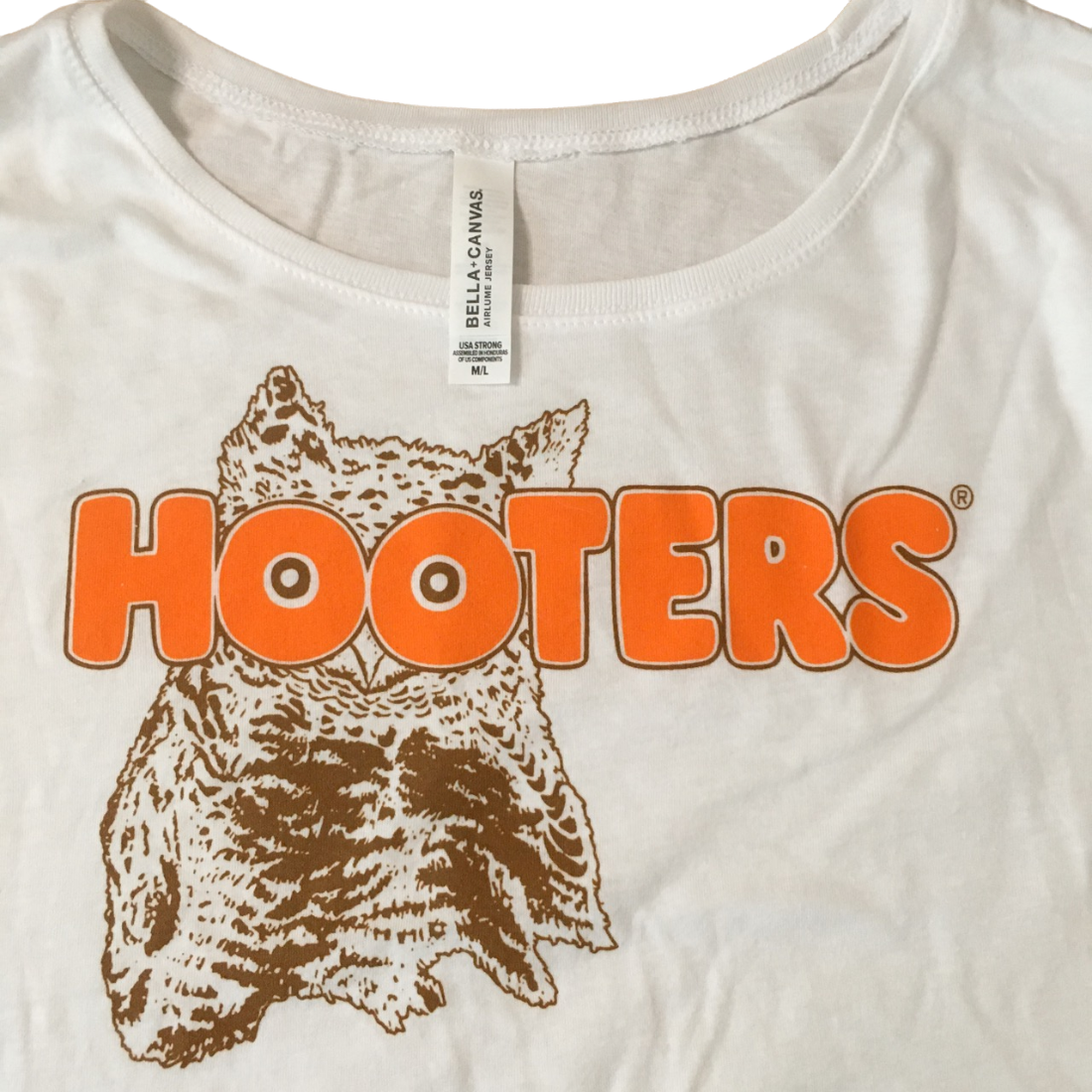 HootersTop corto blanco Clearwater para mujer