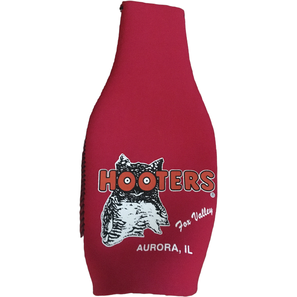 Chicago Fox Valley Aurora New Hooters Red Bottle Koozie