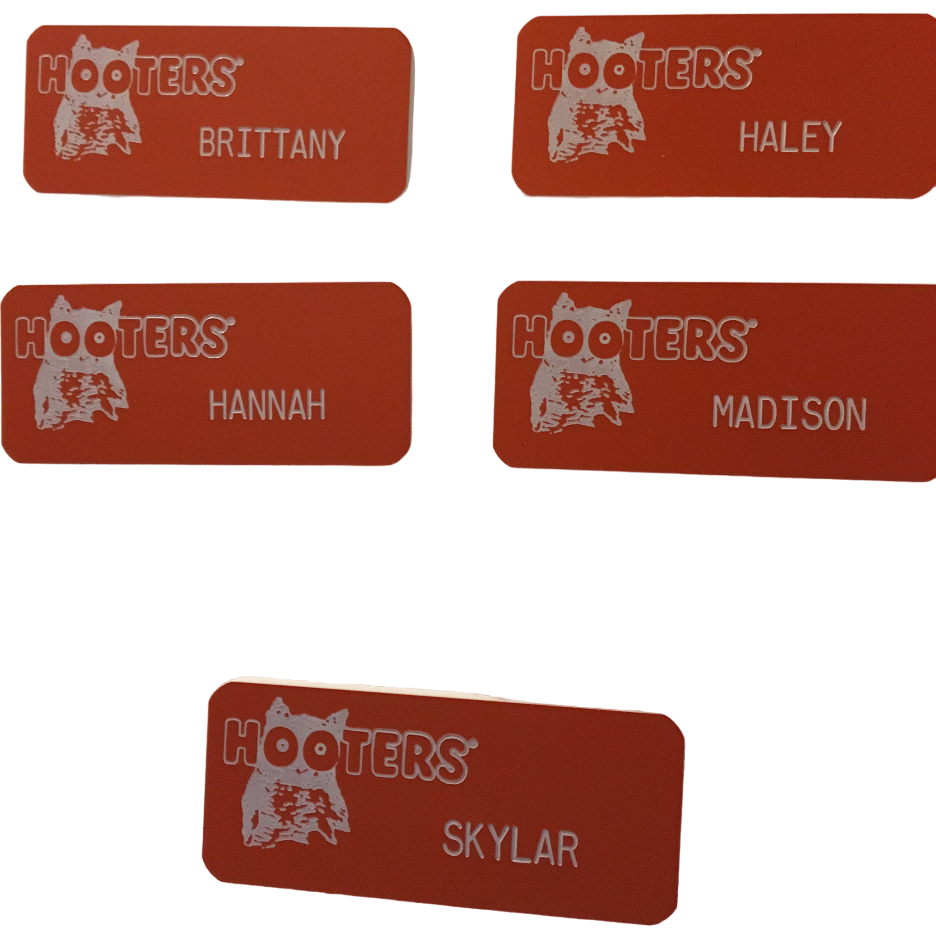 Hooters Women's Engraved Name Tags for Costume