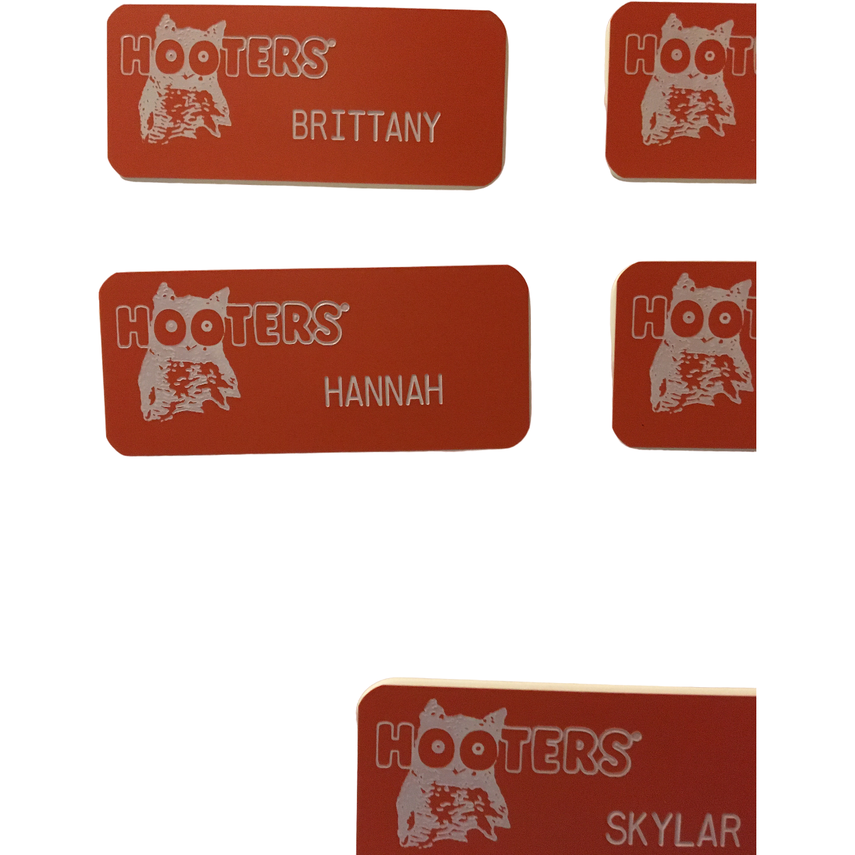 Hooters Women's Engraved Name Tags for Costume