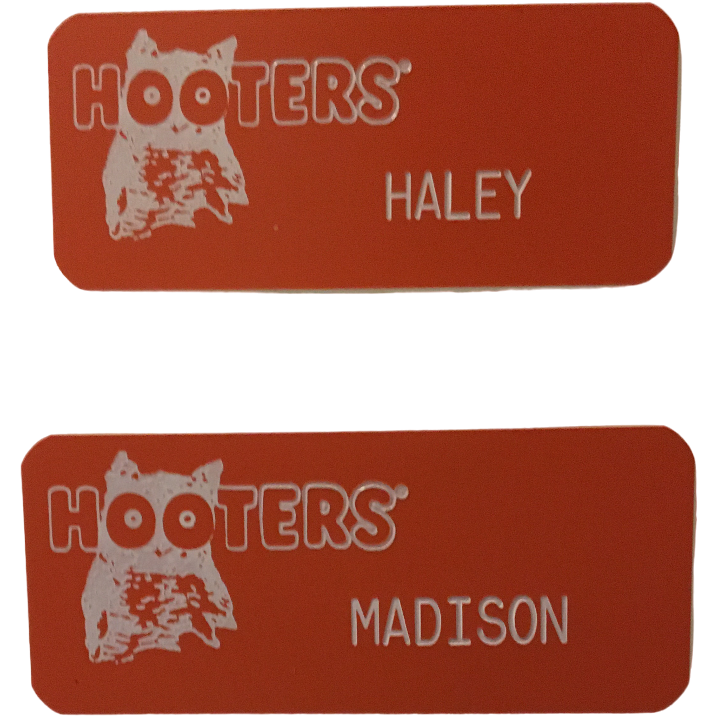 Hooters Women's Engraved Name Tags for Costume