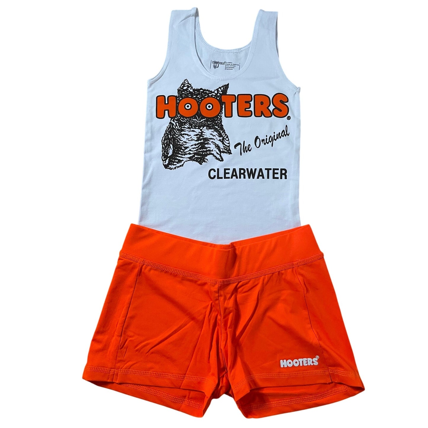 New Women’s Hooters Girl Uniform Tank Shorts & Pouch from Clearwater Florida Size Xs
