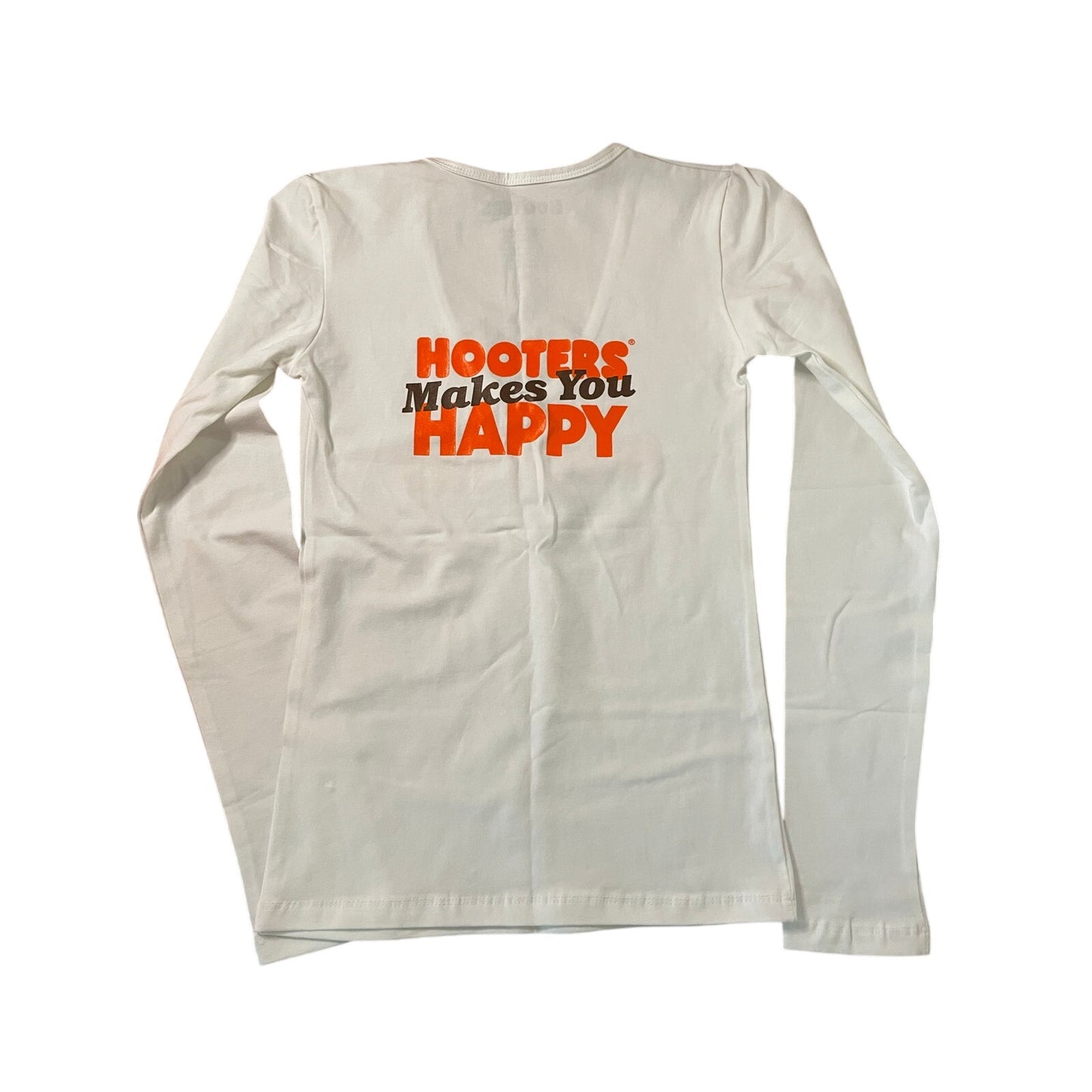 New Women’s Hooters Vintage Uniform V-Neck Long Sleeve T-shirt size Xs