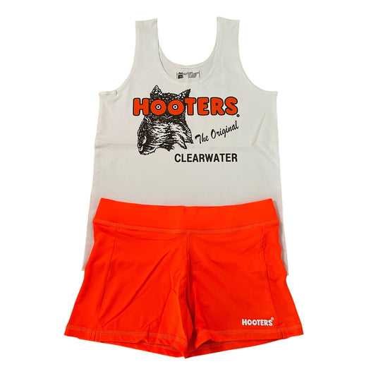 New Women’s Hooters Girl Uniform Tank and Shorts from Clearwater Florida Size Large