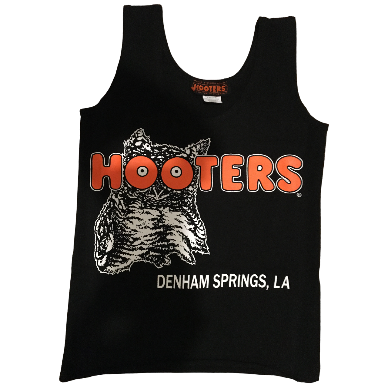 Denham Springs LA New Hooters Women's Black Tank Top Small