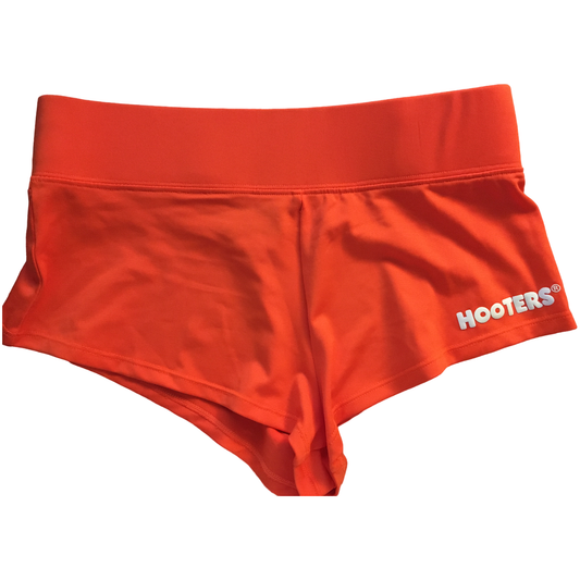 Hooters Women's Uniform Costume Cheeky Orange Shorts