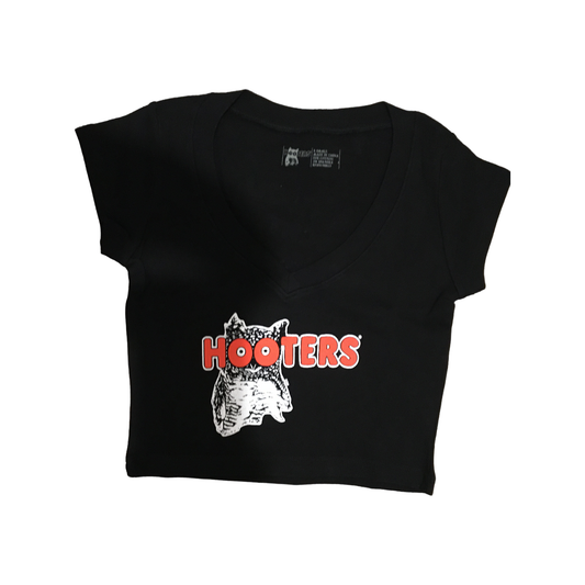 Hooters Women's Costume Black V-Neck Crop Top X-Small