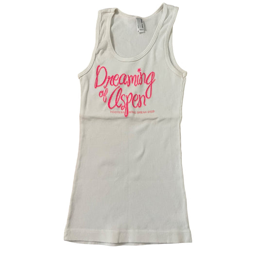 New Women’s Hooters Wing Break 2009 Rare Vintage Ribbed Tank from Aspen Colorado Stretchy size Small