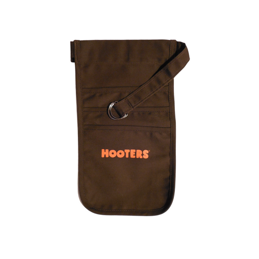 Hooters Women's Uniform Costume Brown Pouch and Nametag