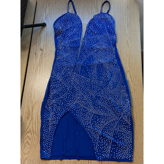 B30 New Women’s Studded Dress Stretchy Lightweight Dark Blue size Medium Large