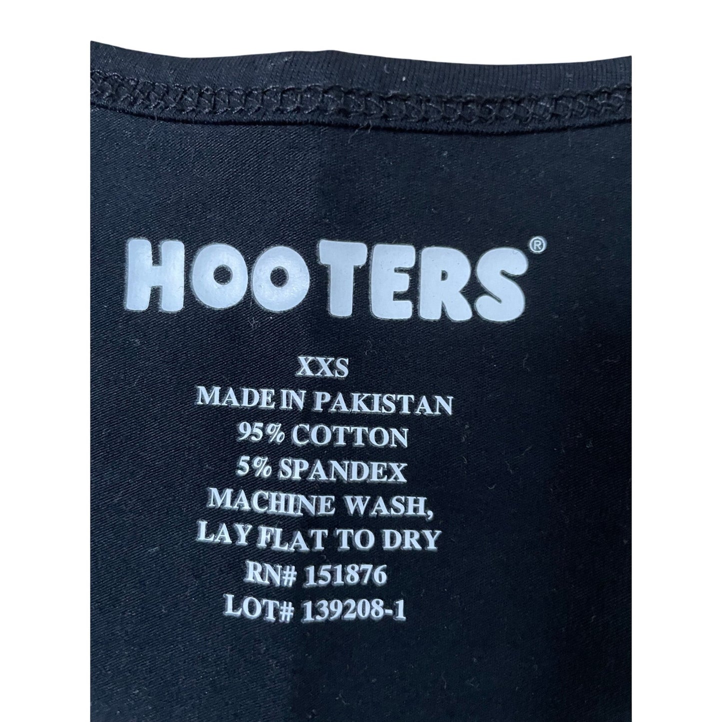 New Women’s Hooters Girl Rare Vintage Uniform Long Sleeve T shirt Black size Xxs
