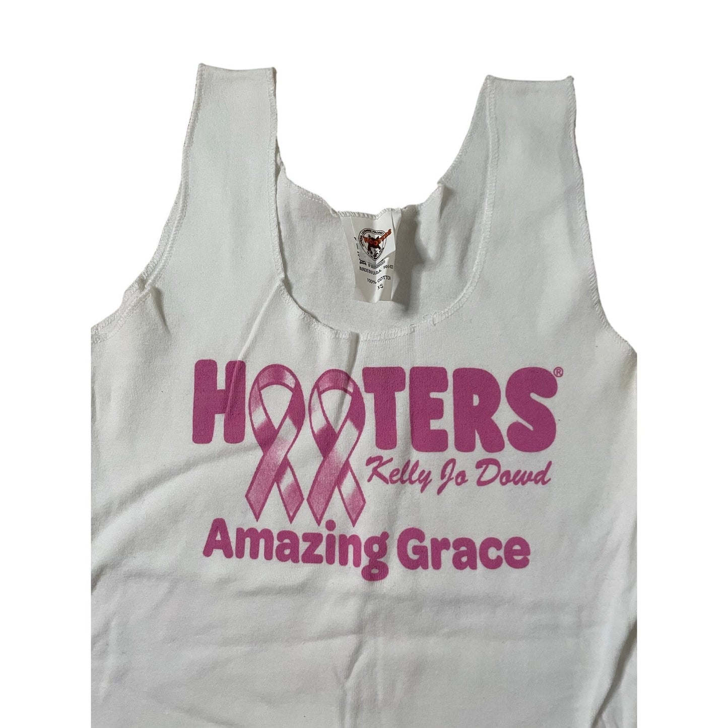 New Women’s Hooters Girl Rare Vintage Pink Ribbon 🎀 Breast Cancer Awareness Uniform Tank size Xs