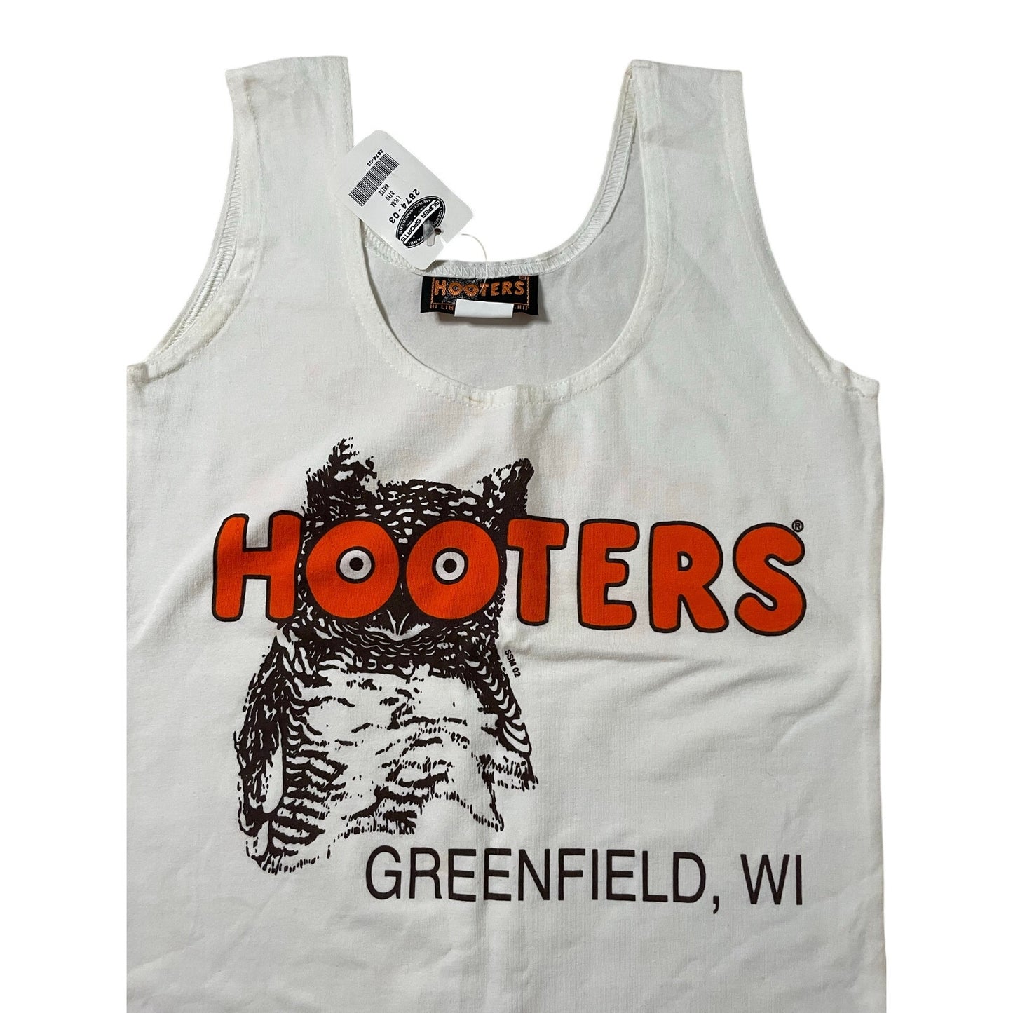 New Women’s Hooters Girl Rare Vintage Uniform Tank from Greenfield Wisconsin size Small