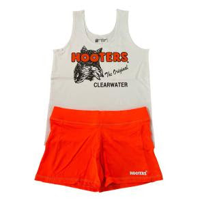 Clearwater Hooters Girl Uniform Costume Tank Shorts Combo