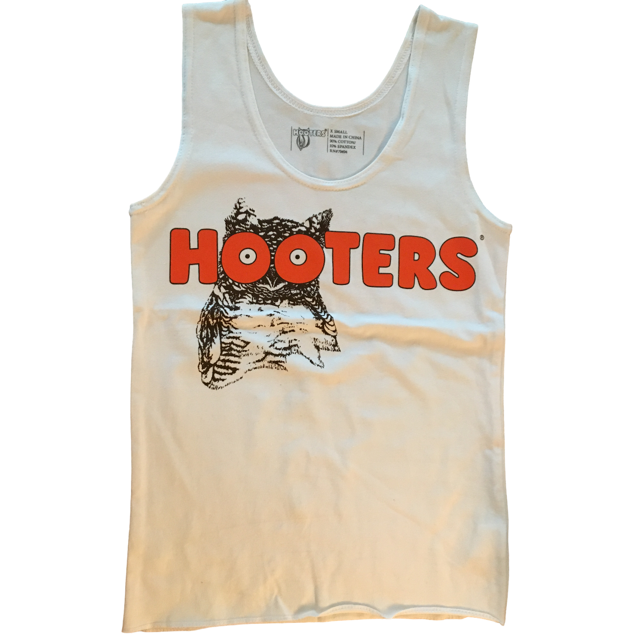 Hooters Women's Costume Spandex White Tank Top