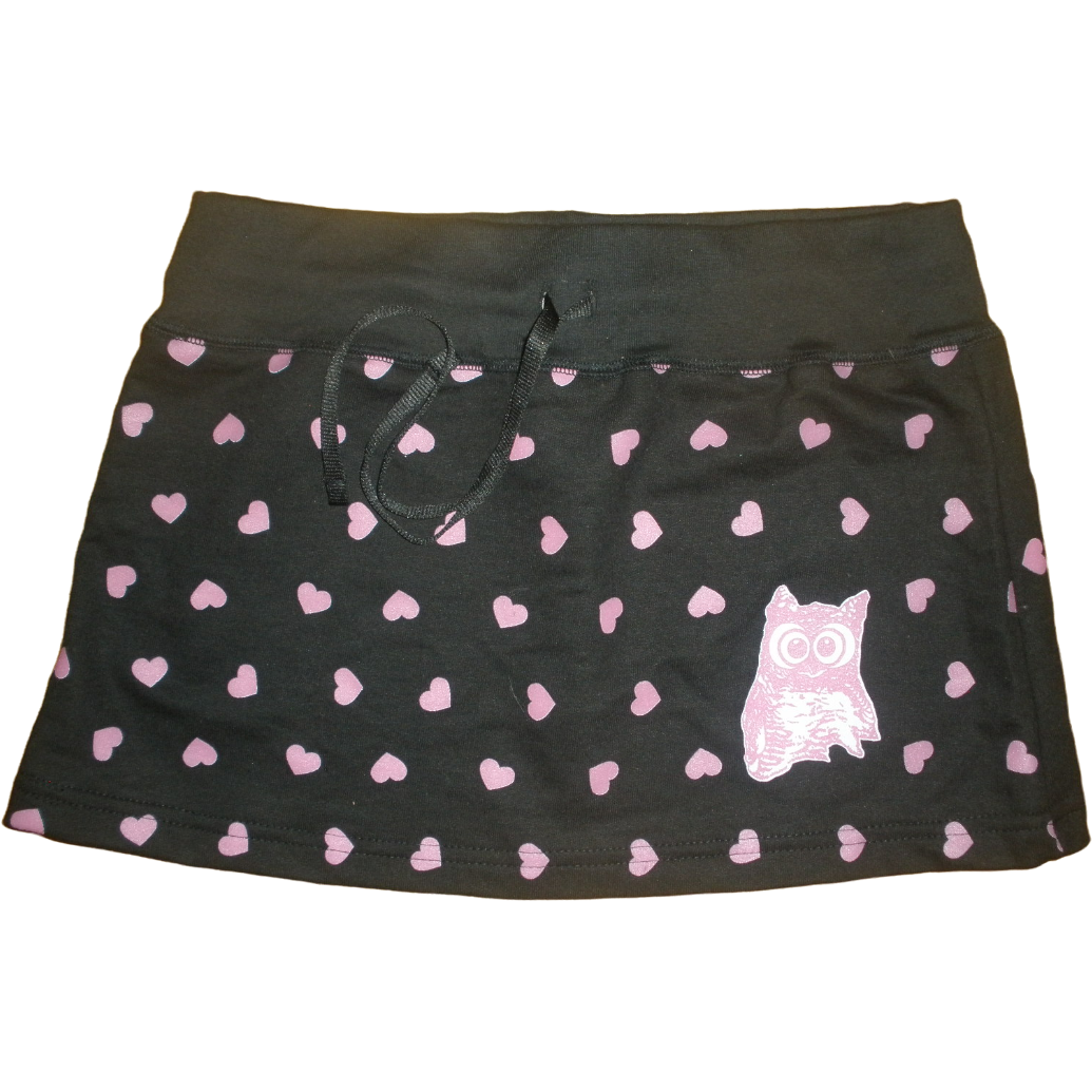 Hooters pink heart black skirt front