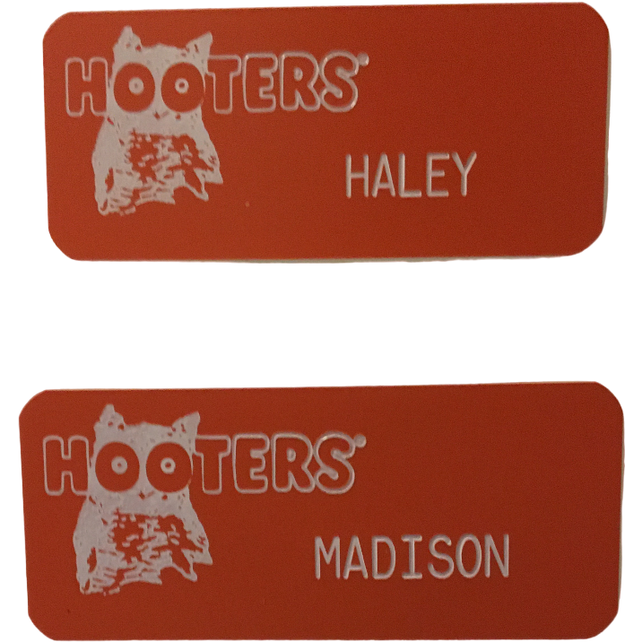 Hooters Women's Engraved Name Tags for Outfit Costume